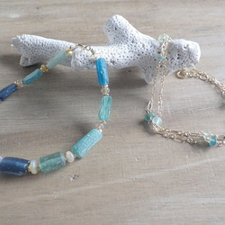 ☆再販☆4WAY! 海色ローマングラスとオパール　Ocean Bracelet&Necklace *14kg 9枚目の画像