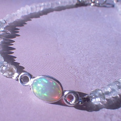 *sv925*Opal＆Aquamarine Bracelet幸運の石☆オパール 2枚目の画像