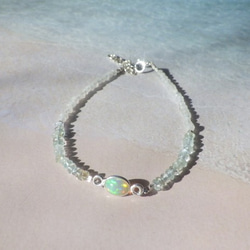 *sv925*Opal＆Aquamarine Bracelet幸運の石☆オパール 3枚目の画像