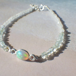 *sv925*Opal＆Aquamarine Bracelet幸運の石☆オパール 4枚目の画像