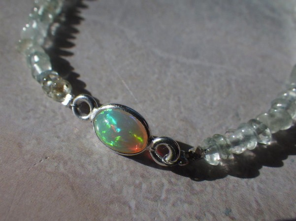*sv925*Opal＆Aquamarine Bracelet幸運の石☆オパール 7枚目の画像