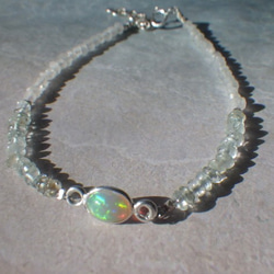 *sv925*Opal＆Aquamarine Bracelet幸運の石☆オパール 8枚目の画像