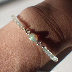 *sv925*Opal＆Aquamarine Bracelet幸運の石☆オパール 9枚目の画像