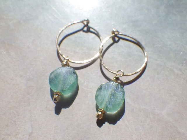 *14Kgf*  Roman Glass ローマングラスのフープピアス