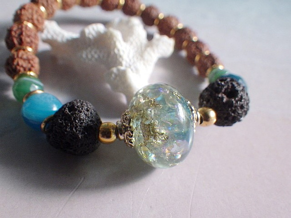 Under the Sea＊ Lava Stone Diffuser Bracelet☆アロマブレスレット 4枚目の画像