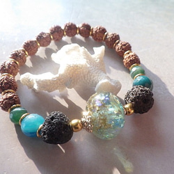 Under the Sea＊ Lava Stone Diffuser Bracelet☆アロマブレスレット 6枚目の画像