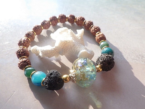 Under the Sea＊ Lava Stone Diffuser Bracelet☆アロマブレスレット 6枚目の画像