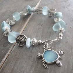 *sv925*Honu seaglass bracelet<save honu> 6枚目の画像