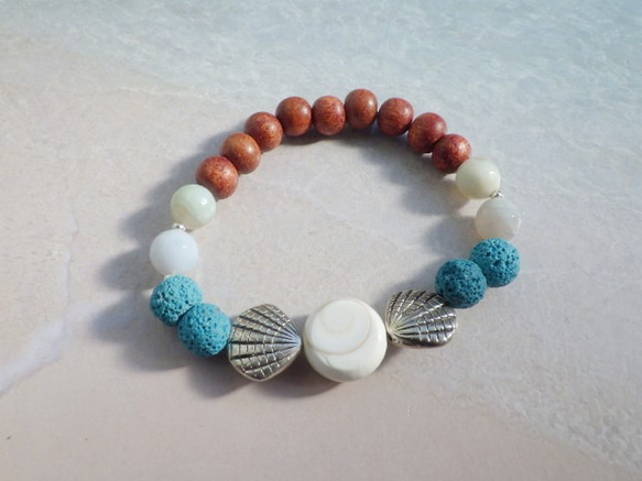 Ocean Shell Aroma Diffuser Bracelet☆シヴァシェルのアロマブレス 5枚目の画像