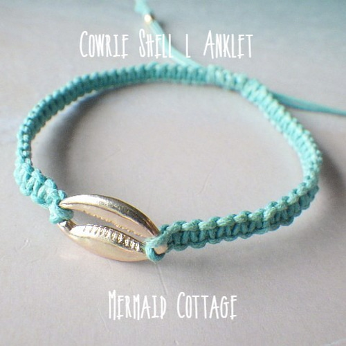 Cowrie Shell l Anklet☆カウリーシェルのアンクレット☆ゴールド 