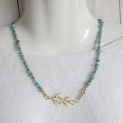 Big Coral Reef Turquoise Necklace& Bracelet--2way 4枚目の画像