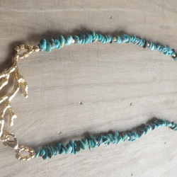 Big Coral Reef Turquoise Necklace& Bracelet--2way 6枚目の画像