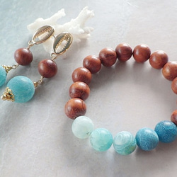 Blue Hawaii Bracelet&Earrings☆セット 2枚目の画像