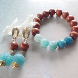 Blue Hawaii Bracelet&Earrings☆セット 3枚目の画像