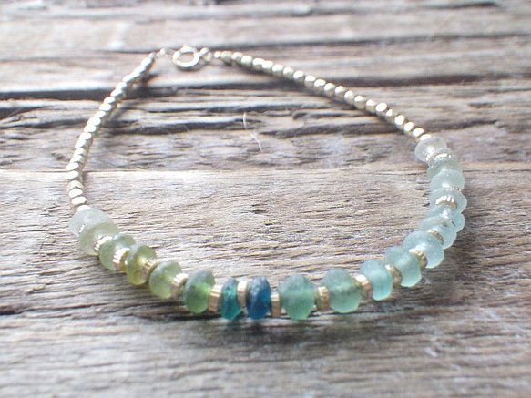 ☆再販☆Sea Roman Glass Bracelet *14kgf* 2枚目の画像