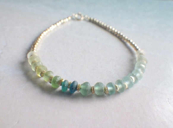 ☆再販☆Sea Roman Glass Bracelet *14kgf* 5枚目の画像