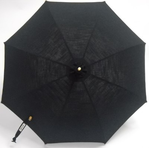 久留米絣の日傘　「ぬばたま」 2枚目の画像