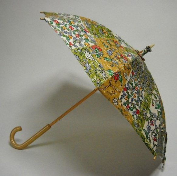 ＊お値引き商品＊　紬の日傘「庭の千草」 1枚目の画像