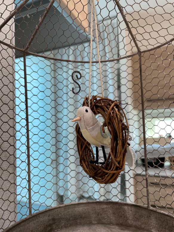 ⚮̈ミナペルホネン生地使用⚮̈小鳥の置き物 オブジェ③ 8枚目の画像
