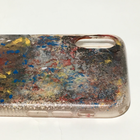 ランダムペイントマルチカラーiPhoneX  対応ケースサビ塗装 4枚目の画像