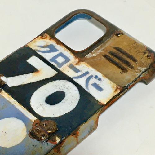 サビ塗装メタルプレートダクトクローバーiPhone11pro他対応ケース