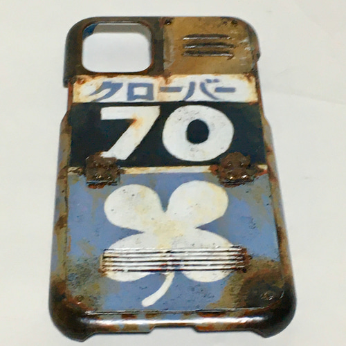 サビ塗装メタルプレートダクトクローバーiPhone11pro他対応ケース