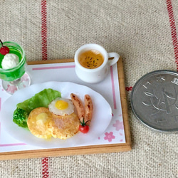 【再販　純喫茶くりいま】ミニチュア　パンケーキセット　食品サンプル 5枚目の画像