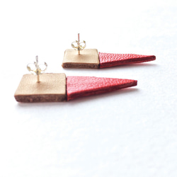 Sonniewing Geometric Leather Earrings Adjustable Angle（925スターリング 3枚目の画像