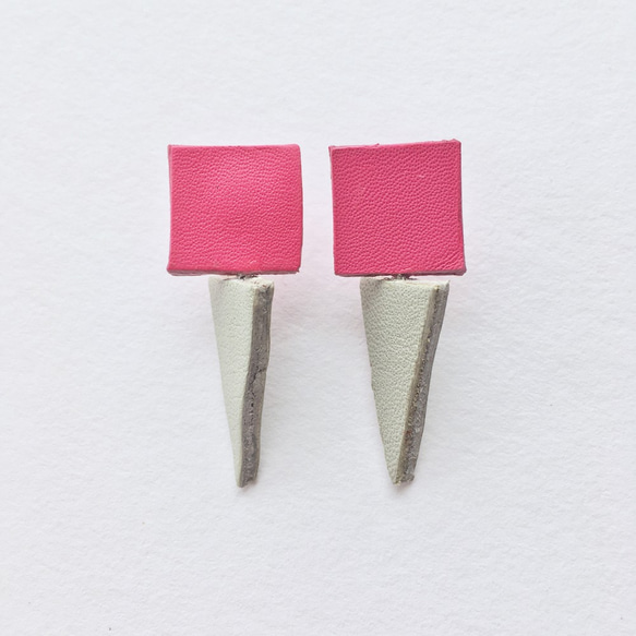 Sonniewing Geometric Leather Earrings Adjustable Angle（925スターリング 3枚目の画像