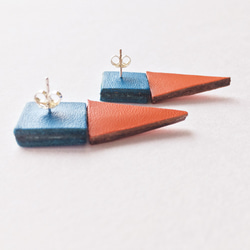 Sonniewing Geometric Leather Earrings Adjustable Angle（925スターリング 3枚目の画像