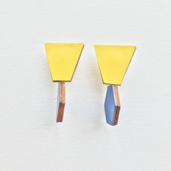 Sonniewing Geometric Leather Earrings Adjustable Angle（925スターリング 2枚目の画像