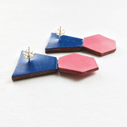 Sonniewing Geometric Leather Earrings Adjustable Angle（925スターリング 3枚目の画像