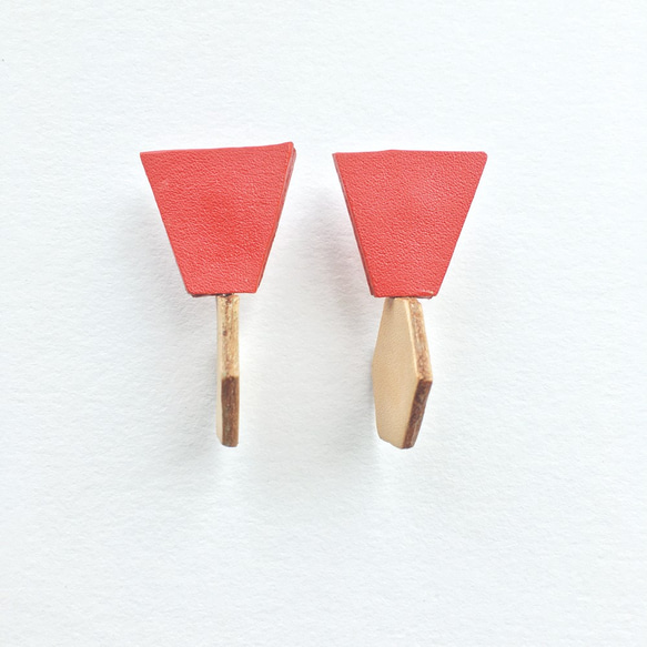 Sonniewing Geometric Leather Earrings Adjustable Angle（925スターリング 2枚目の画像