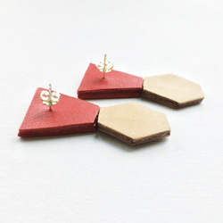 Sonniewing Geometric Leather Earrings Adjustable Angle（925スターリング 3枚目の画像