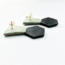 Sonniewing Geometric Leather Earrings Adjustable Angle（925スターリング 3枚目の画像