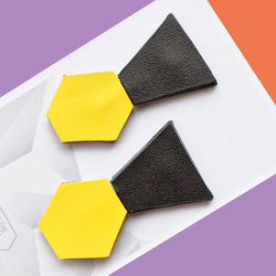 Sonniewing Geometric Leather Earrings Adjustable Angle（925スターリング 1枚目の画像