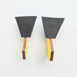 Sonniewing Geometric Leather Earrings Adjustable Angle（925スターリング 2枚目の画像