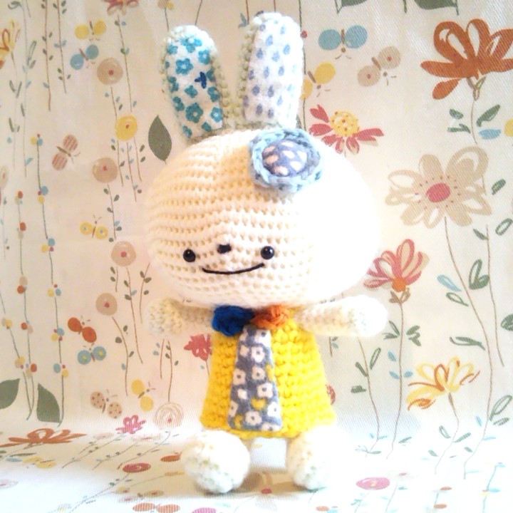 sample うさぎ あみぐるみ ぬいぐるみ 白 毛糸 ふわふわ オリジナル