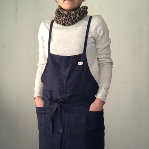 カフェなエプロン インディゴデニム エプロン K.K.P 通販 6375573