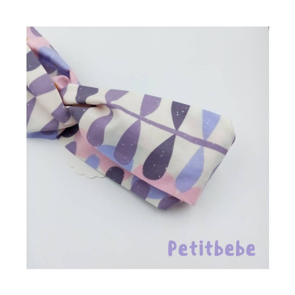Petitbebetw紫の小さな新鮮な織り交ぜられたヘアバンド 1枚目の画像
