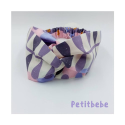 Petitbebetw紫の小さな新鮮な織り交ぜられたヘアバンド 2枚目の画像