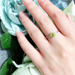 【節日限定 戒指系列】天然橄欖石榴石 925純銀 戒指 第1張的照片