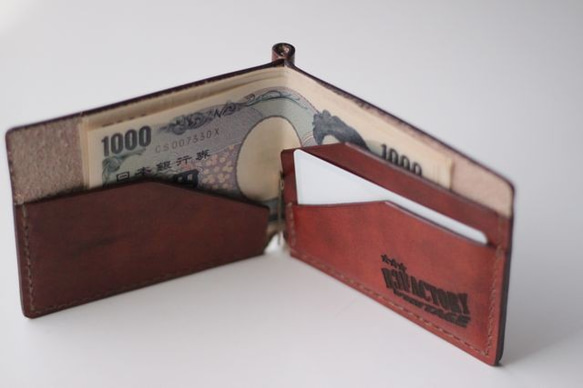 【送料無料】money clip purse 『R3FACTORY VINTAGE』札ばさみ,２つ折り,アンティーク 7枚目の画像