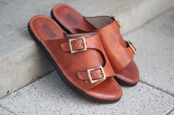 【送料無料】leather sandals BIRKENSTOCK sole,サンダル,メンズ,レザー,ビルケン 2枚目の画像