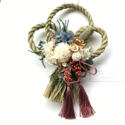 2019お正月＊ 三つ輪しめ縄飾り しめ縄・しめ飾り Mallow. 通販