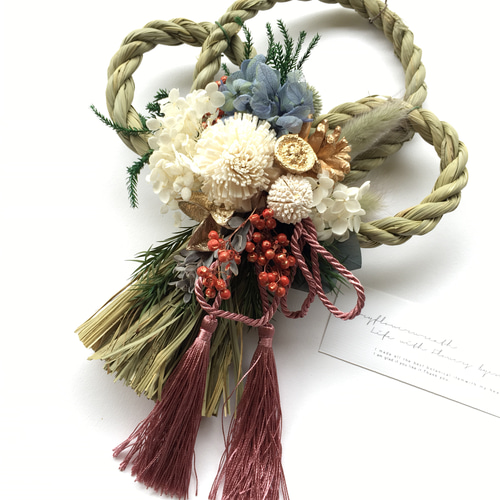 2019お正月＊ 三つ輪しめ縄飾り しめ縄・しめ飾り Mallow. 通販