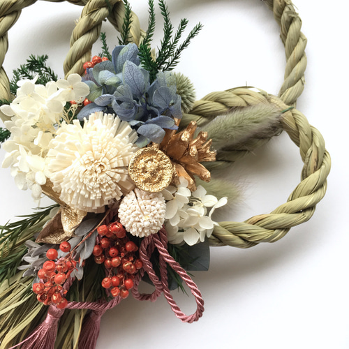 2019お正月＊ 三つ輪しめ縄飾り しめ縄・しめ飾り Mallow. 通販