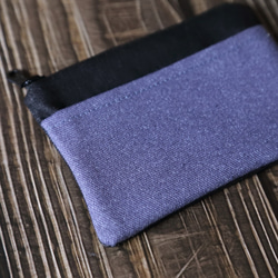 棉布零錢包 // 黑與紫 第3張的照片