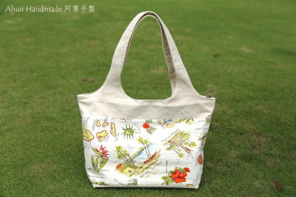 《Ahuii Handmade 阿蕙手製》。背心包。清爽休閒*厚棉布*側背包*手工限量 第2張的照片