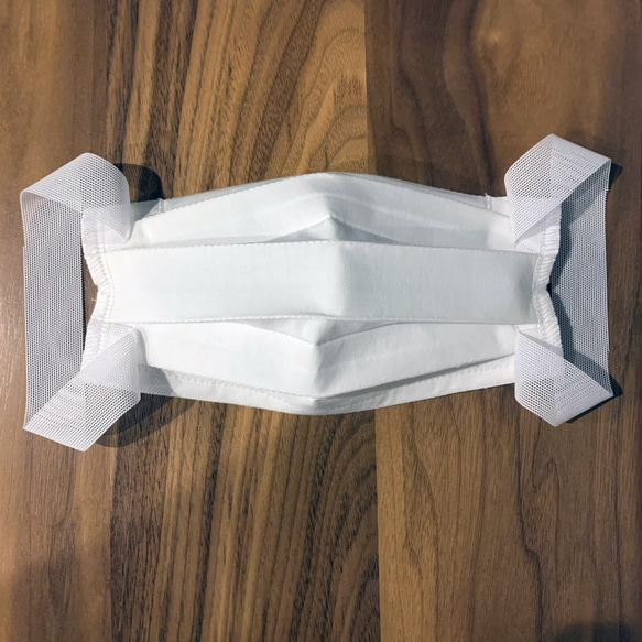 【在庫のみ終了】布マスク　スモールサイズ　綿×シルク　プリーツ型 1枚目の画像